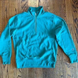 Green Champion quarter zip sweatshirt